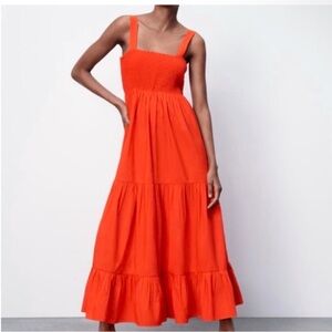 Zara Poplin Midi/Maxi Dress